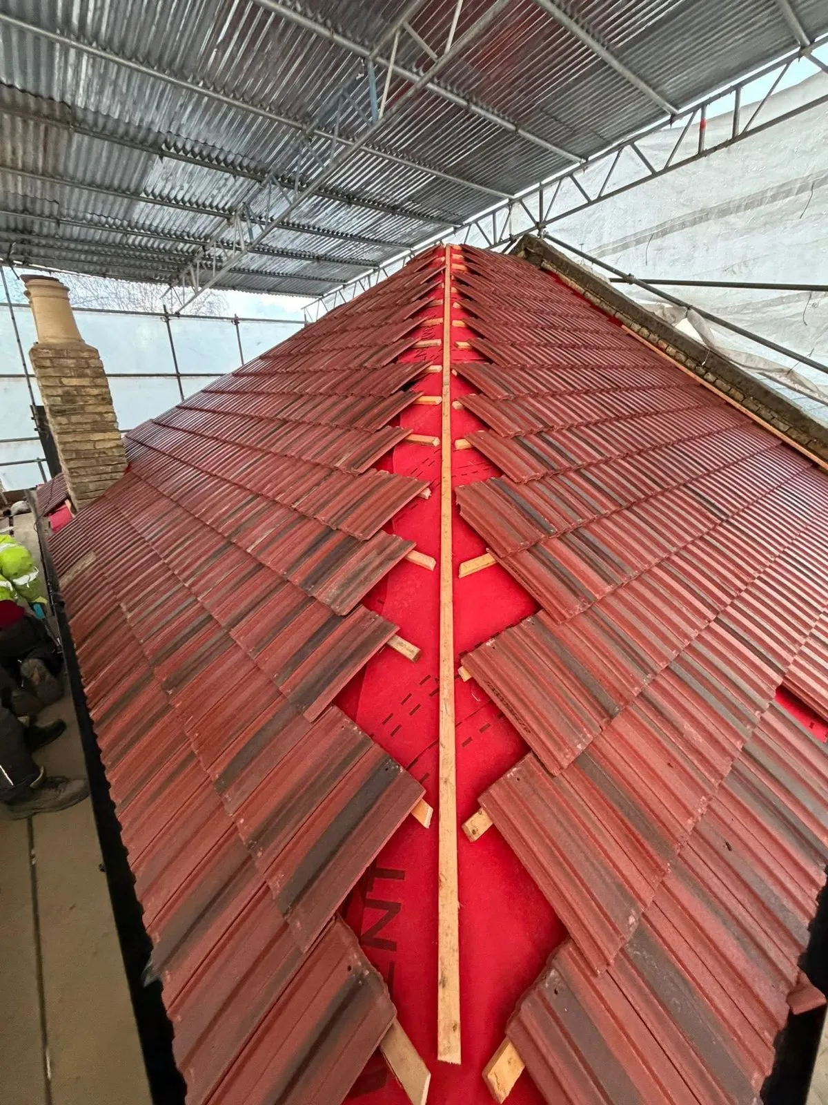 Complete roof replacement with new clay tiles in Tintagel
