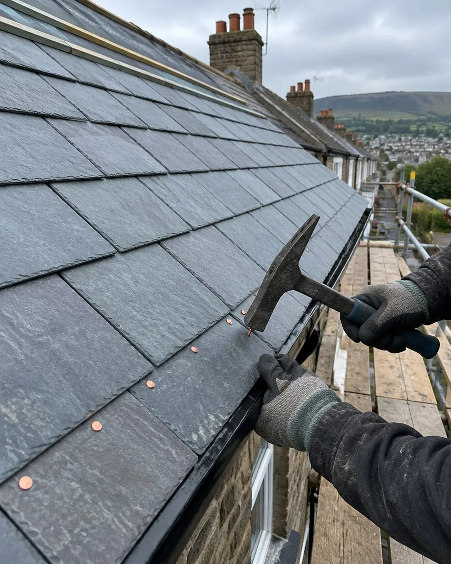 Slate roofing in Tintagel